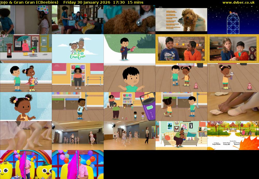 JoJo & Gran Gran (CBeebies) Friday 30 January 2026 17:30 - 17:45