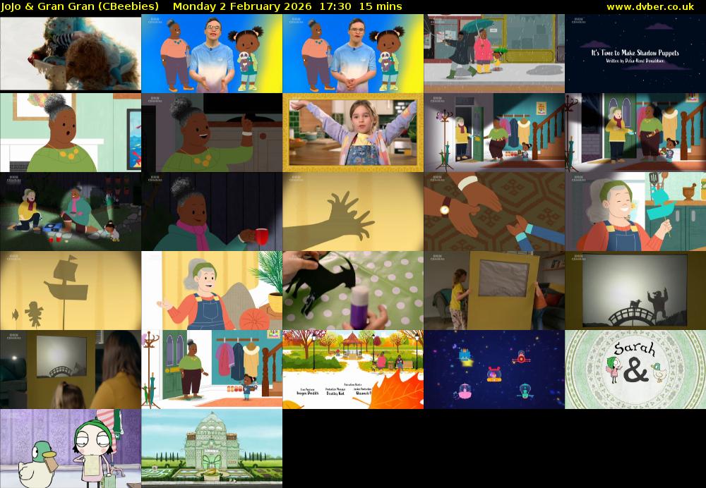 JoJo & Gran Gran (CBeebies) Monday 2 February 2026 17:30 - 17:45