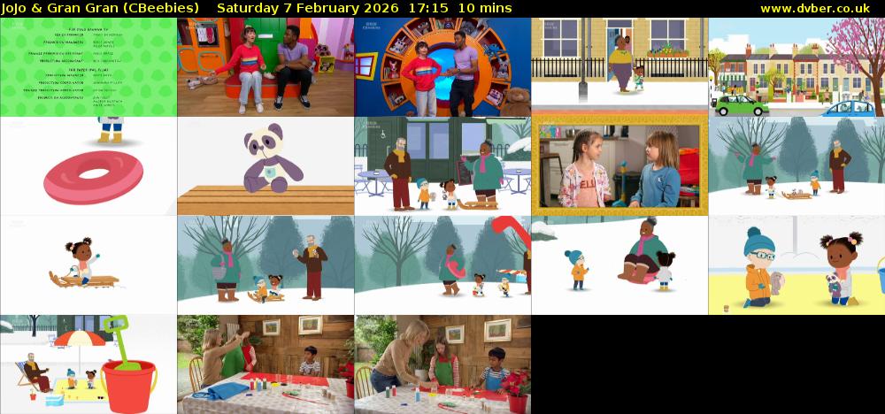 JoJo & Gran Gran (CBeebies) Saturday 7 February 2026 17:15 - 17:25