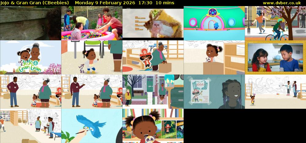 JoJo & Gran Gran (CBeebies) Monday 9 February 2026 17:30 - 17:40