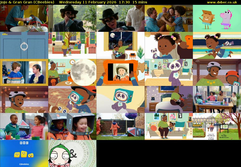 JoJo & Gran Gran (CBeebies) Wednesday 11 February 2026 17:30 - 17:45