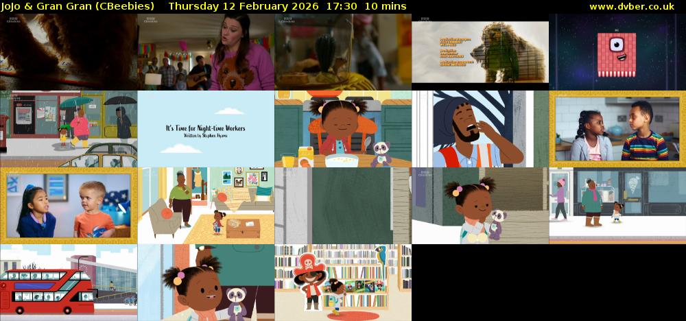 JoJo & Gran Gran (CBeebies) Thursday 12 February 2026 17:30 - 17:40