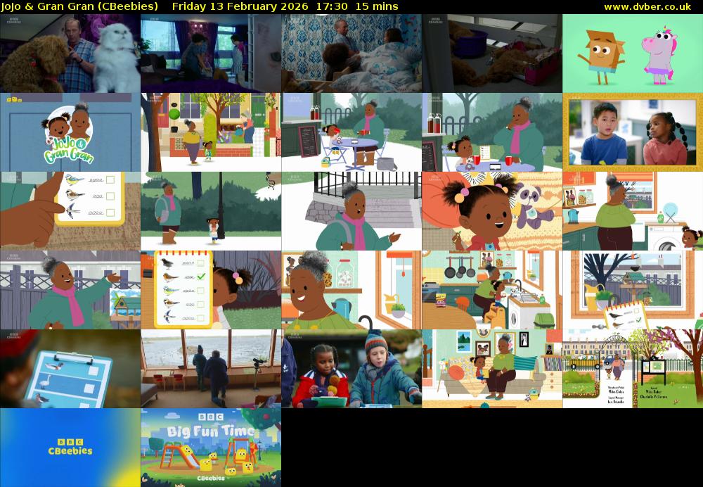 JoJo & Gran Gran (CBeebies) Friday 13 February 2026 17:30 - 17:45