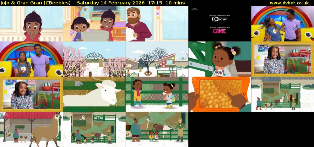JoJo & Gran Gran (CBeebies) Saturday 14 February 2026 17:15 - 17:25