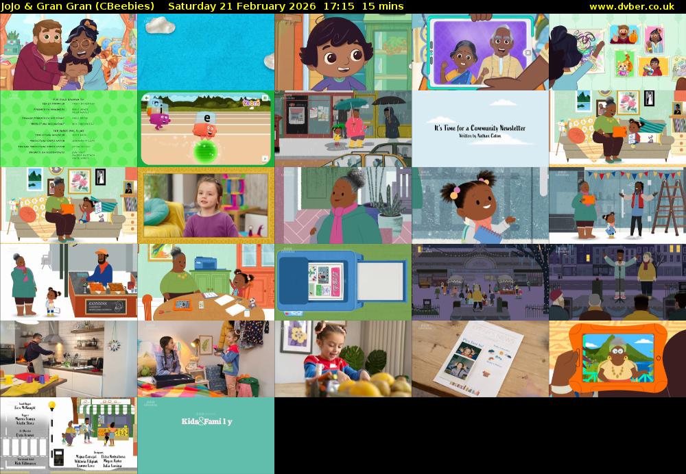 JoJo & Gran Gran (CBeebies) Saturday 21 February 2026 17:15 - 17:30