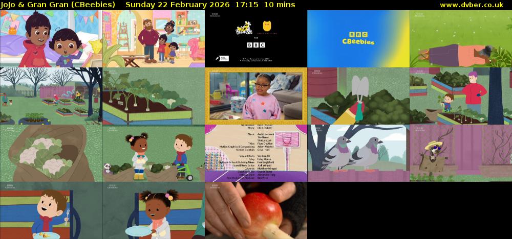 JoJo & Gran Gran (CBeebies) Sunday 22 February 2026 17:15 - 17:25