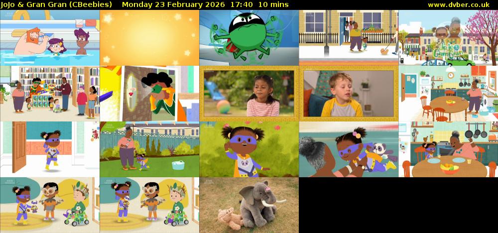 JoJo & Gran Gran (CBeebies) Monday 23 February 2026 17:40 - 17:50