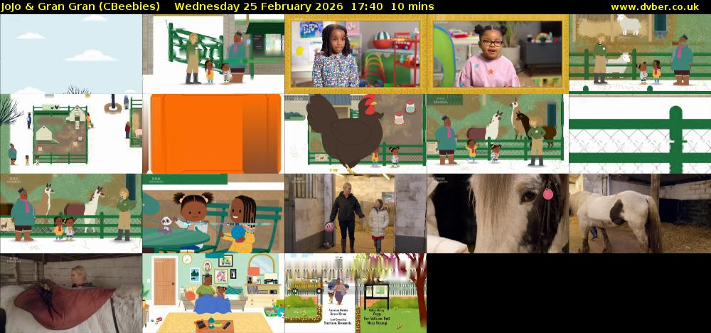 JoJo & Gran Gran (CBeebies) Wednesday 25 February 2026 17:40 - 17:50