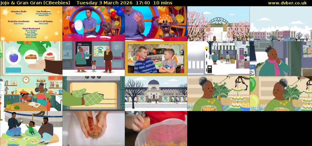 JoJo & Gran Gran (CBeebies) Tuesday 3 March 2026 17:40 - 17:50