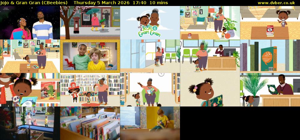 JoJo & Gran Gran (CBeebies) Thursday 5 March 2026 17:40 - 17:50