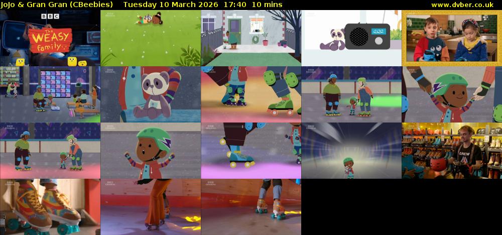 JoJo & Gran Gran (CBeebies) Tuesday 10 March 2026 17:40 - 17:50