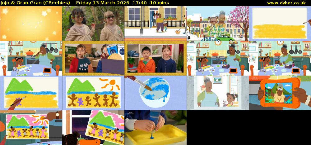 JoJo & Gran Gran (CBeebies) Friday 13 March 2026 17:40 - 17:50