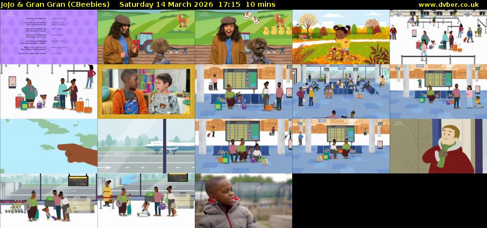 JoJo & Gran Gran (CBeebies) Saturday 14 March 2026 17:15 - 17:25