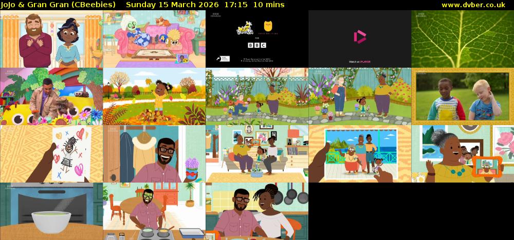 JoJo & Gran Gran (CBeebies) Sunday 15 March 2026 17:15 - 17:25