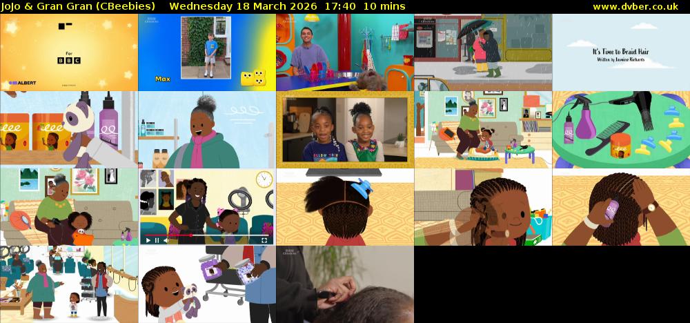 JoJo & Gran Gran (CBeebies) Wednesday 18 March 2026 17:40 - 17:50