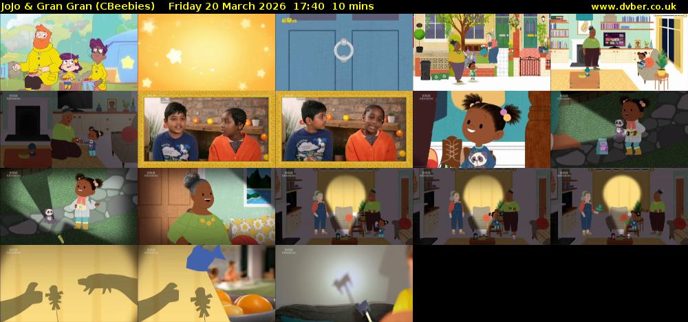 JoJo & Gran Gran (CBeebies) Friday 20 March 2026 17:40 - 17:50