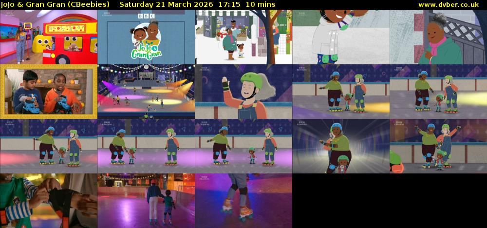 JoJo & Gran Gran (CBeebies) Saturday 21 March 2026 17:15 - 17:25
