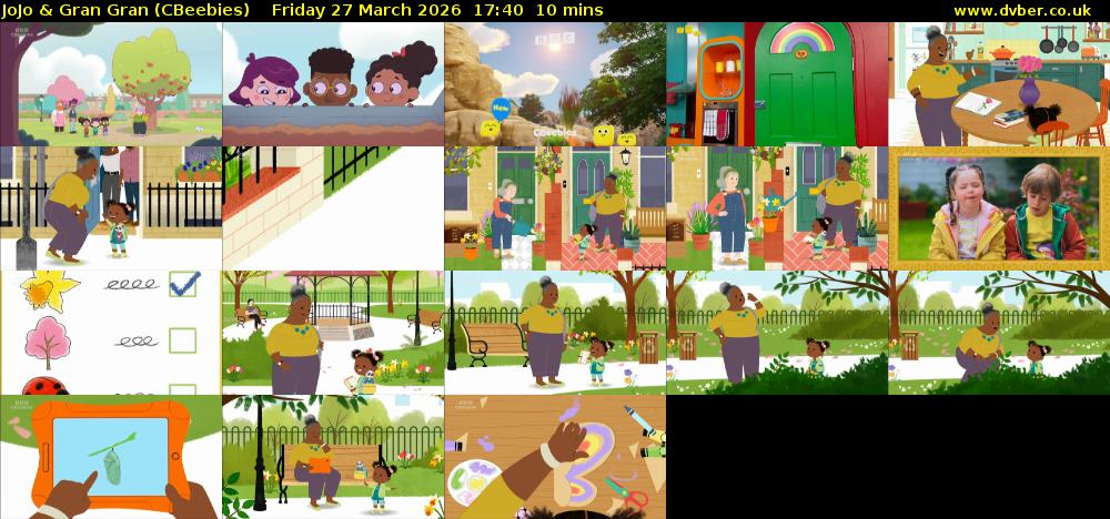 JoJo & Gran Gran (CBeebies) Friday 27 March 2026 17:40 - 17:50