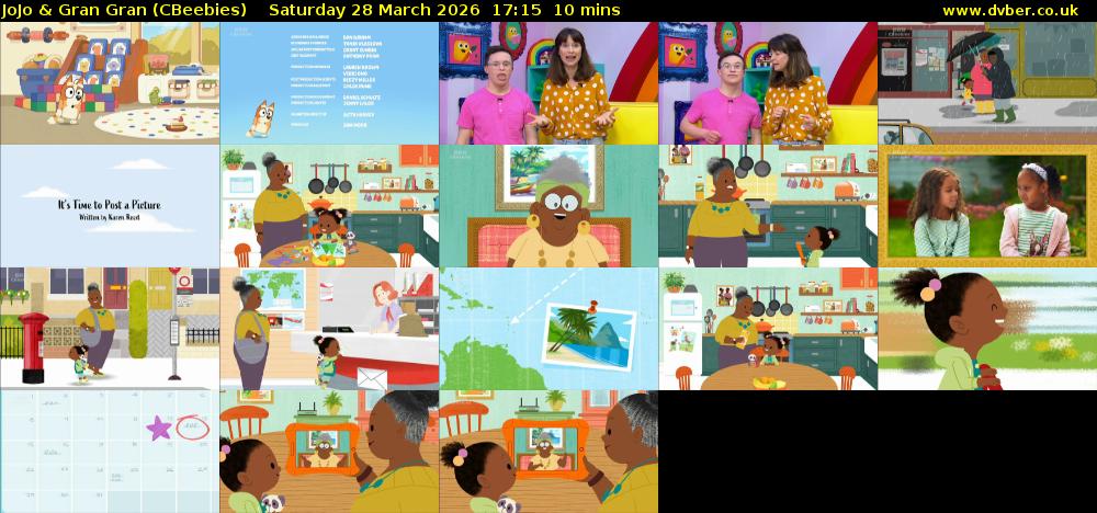 JoJo & Gran Gran (CBeebies) Saturday 28 March 2026 17:15 - 17:25