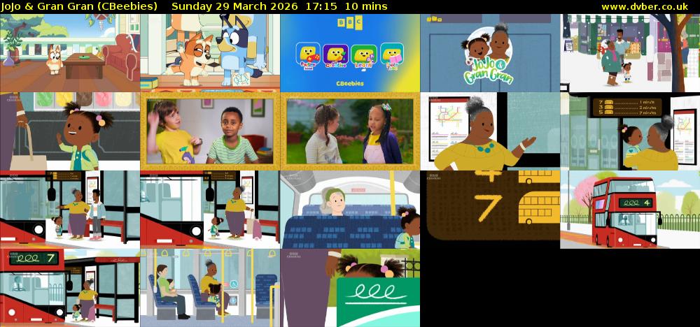 JoJo & Gran Gran (CBeebies) Sunday 29 March 2026 17:15 - 17:25