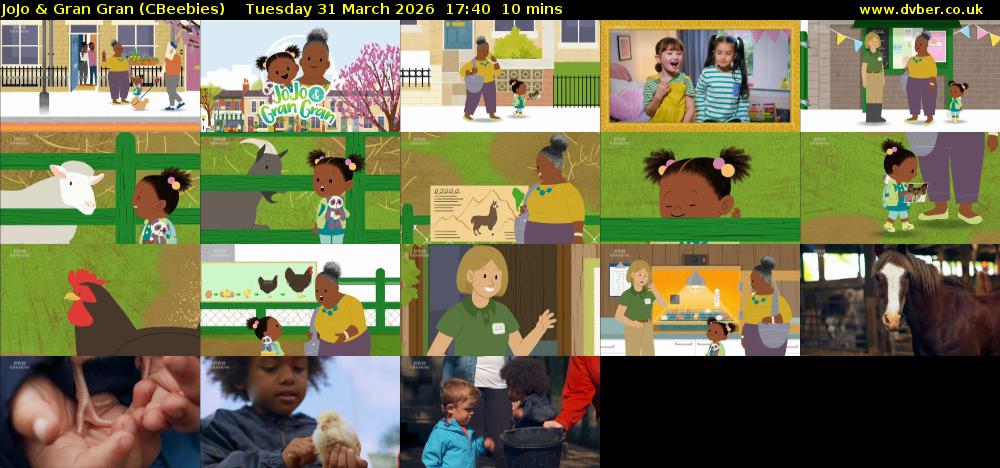 JoJo & Gran Gran (CBeebies) Tuesday 31 March 2026 17:40 - 17:50