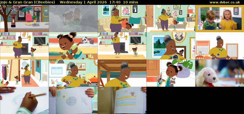 JoJo & Gran Gran (CBeebies) Wednesday 1 April 2026 17:40 - 17:50