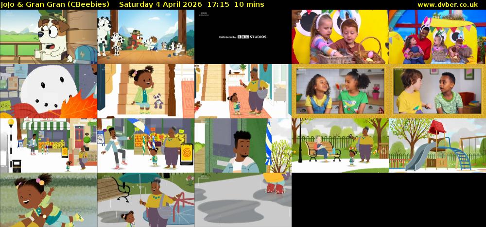 JoJo & Gran Gran (CBeebies) Saturday 4 April 2026 17:15 - 17:25