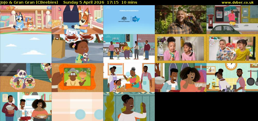 JoJo & Gran Gran (CBeebies) Sunday 5 April 2026 17:15 - 17:25