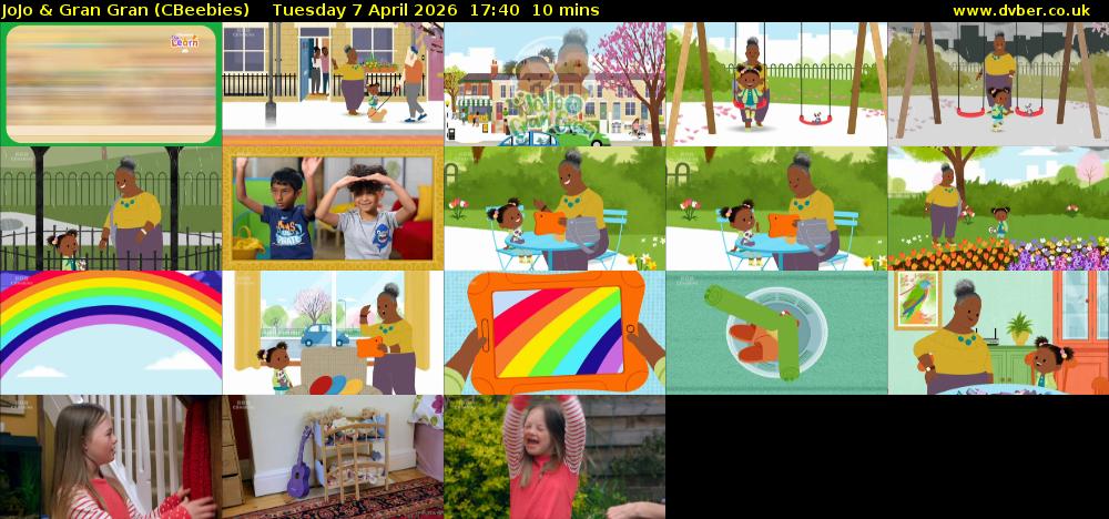 JoJo & Gran Gran (CBeebies) Tuesday 7 April 2026 17:40 - 17:50
