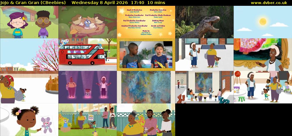JoJo & Gran Gran (CBeebies) Wednesday 8 April 2026 17:40 - 17:50