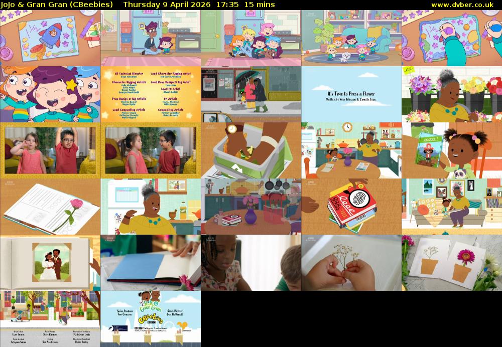 JoJo & Gran Gran (CBeebies) Thursday 9 April 2026 17:35 - 17:50