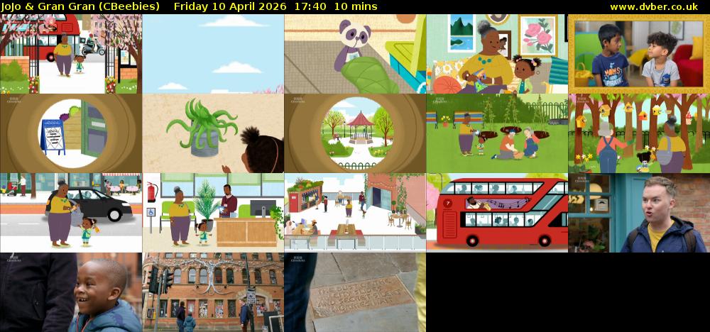 JoJo & Gran Gran (CBeebies) Friday 10 April 2026 17:40 - 17:50