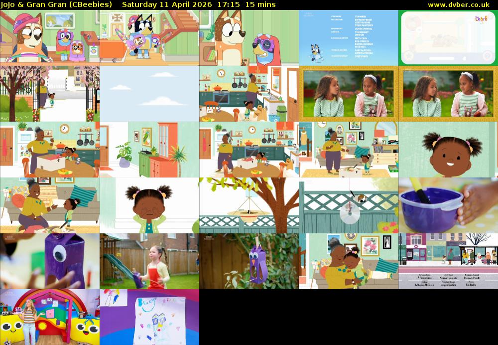 JoJo & Gran Gran (CBeebies) Saturday 11 April 2026 17:15 - 17:30