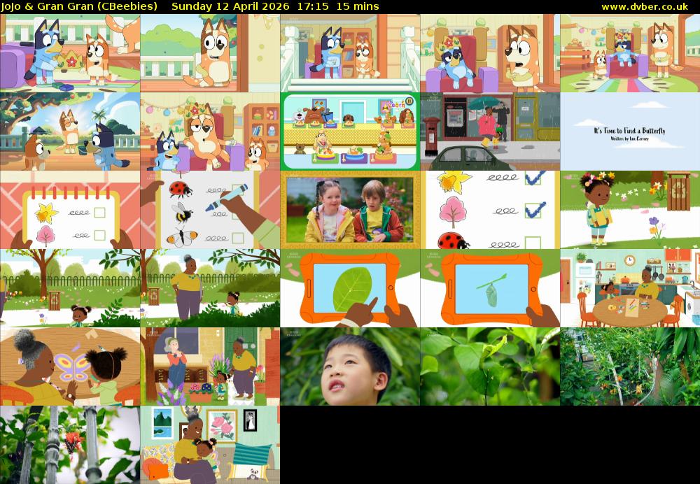 JoJo & Gran Gran (CBeebies) Sunday 12 April 2026 17:15 - 17:30