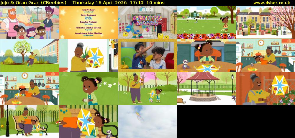 JoJo & Gran Gran (CBeebies) Thursday 16 April 2026 17:40 - 17:50