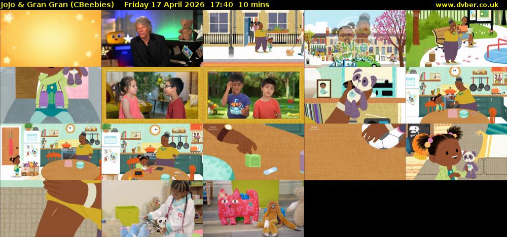 JoJo & Gran Gran (CBeebies) Friday 17 April 2026 17:40 - 17:50