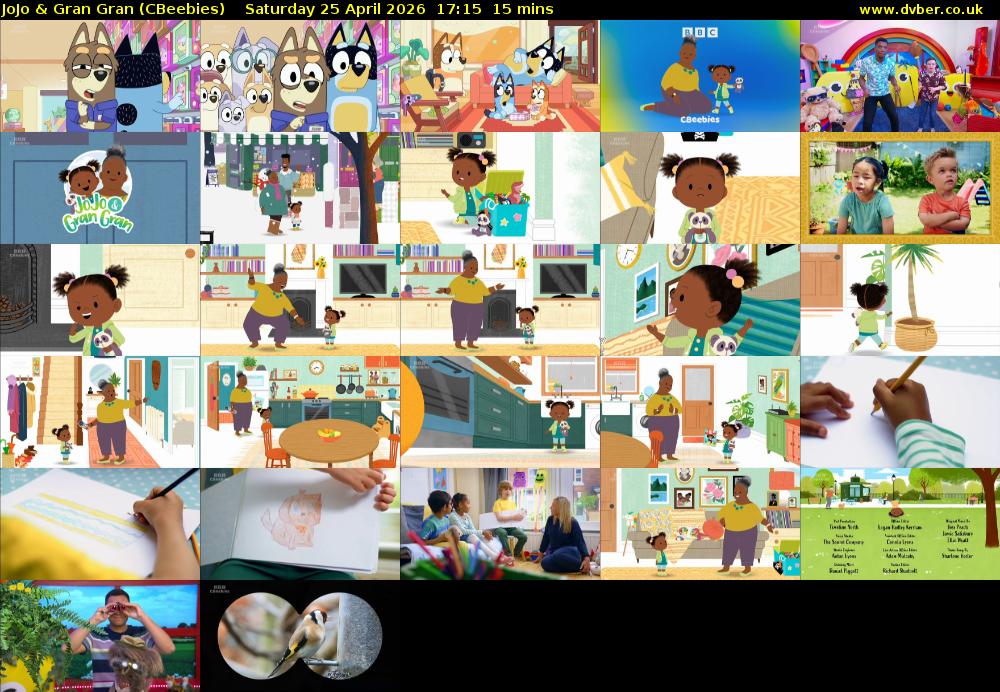 JoJo & Gran Gran (CBeebies) Saturday 25 April 2026 17:15 - 17:30