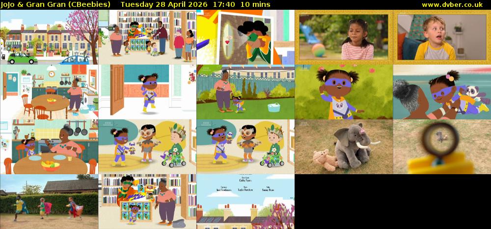 JoJo & Gran Gran (CBeebies) Tuesday 28 April 2026 17:40 - 17:50