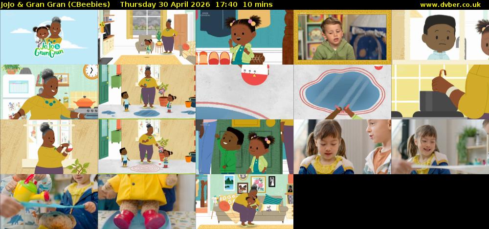 JoJo & Gran Gran (CBeebies) Thursday 30 April 2026 17:40 - 17:50