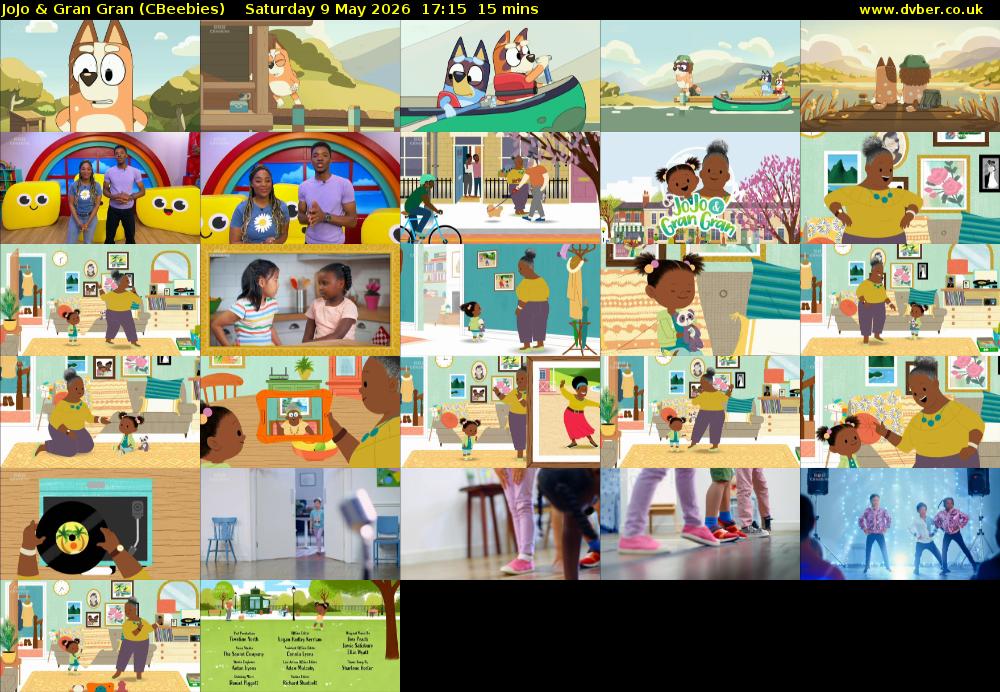 JoJo & Gran Gran (CBeebies) Saturday 9 May 2026 17:15 - 17:30