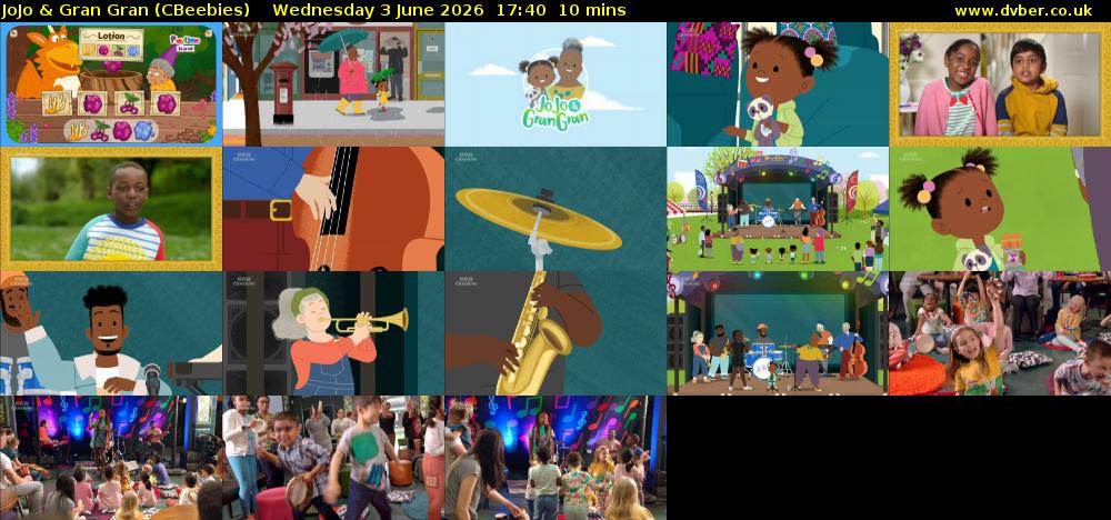 JoJo & Gran Gran (CBeebies) Wednesday 3 June 2026 17:40 - 17:50