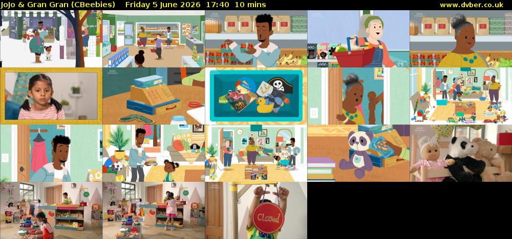 JoJo & Gran Gran (CBeebies) Friday 5 June 2026 17:40 - 17:50