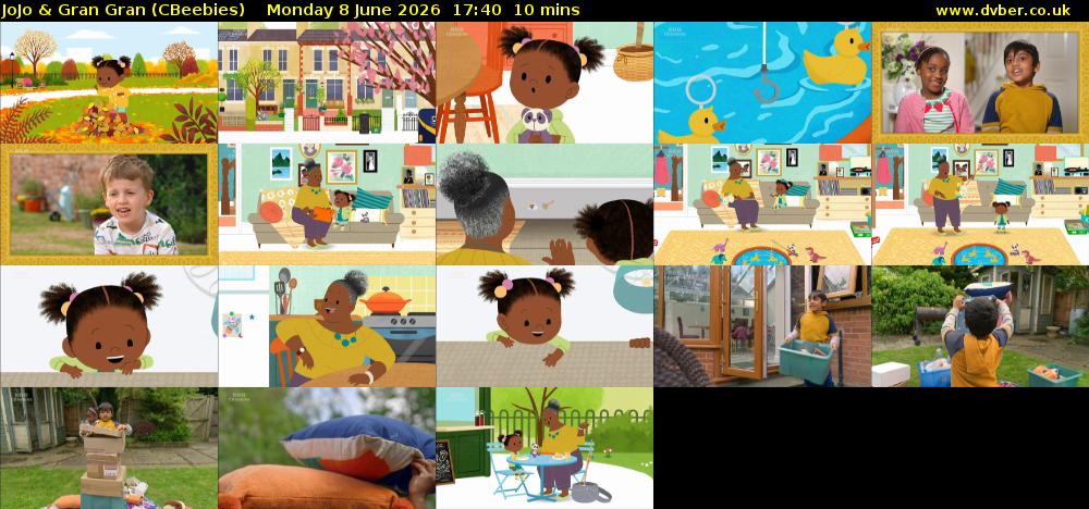 JoJo & Gran Gran (CBeebies) Monday 8 June 2026 17:40 - 17:50