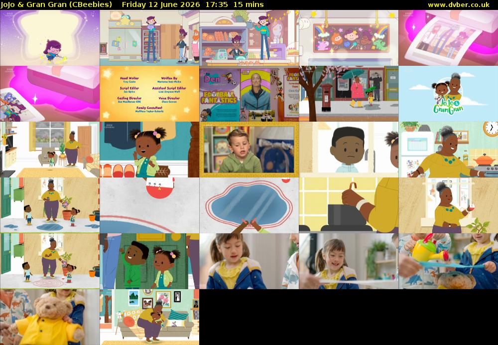 JoJo & Gran Gran (CBeebies) Friday 12 June 2026 17:35 - 17:50