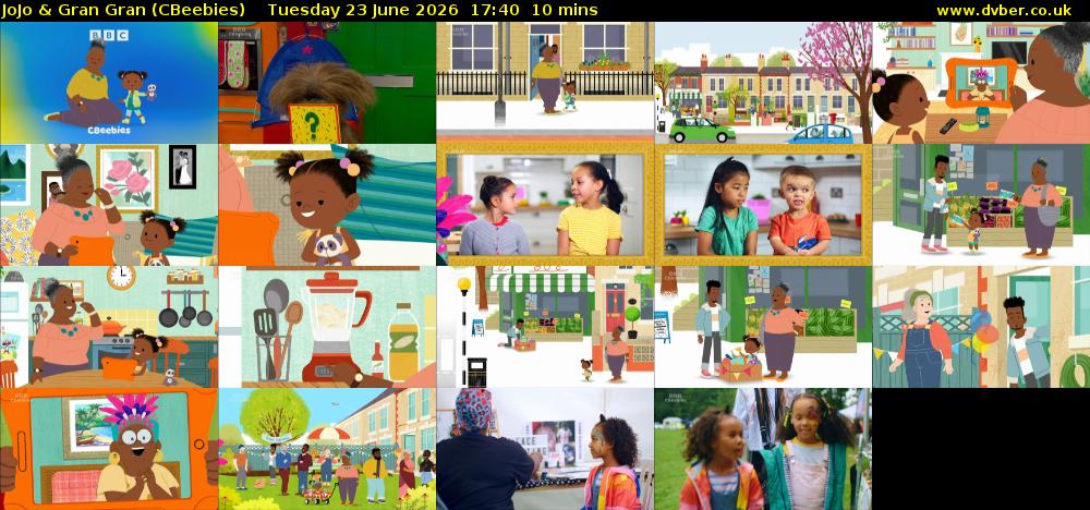 JoJo & Gran Gran (CBeebies) Tuesday 23 June 2026 17:40 - 17:50