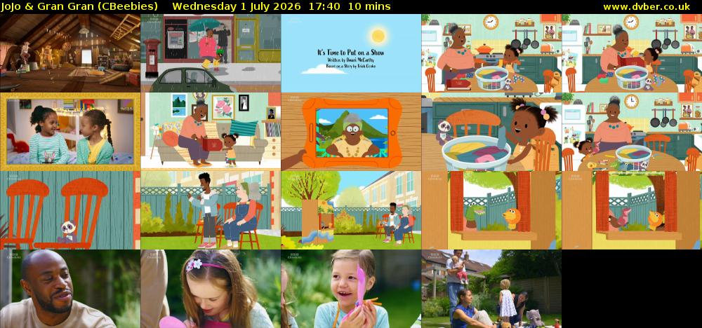JoJo & Gran Gran (CBeebies) Wednesday 1 July 2026 17:40 - 17:50