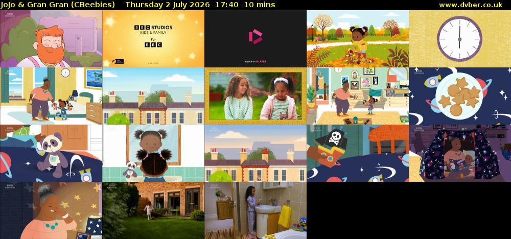JoJo & Gran Gran (CBeebies) Thursday 2 July 2026 17:40 - 17:50