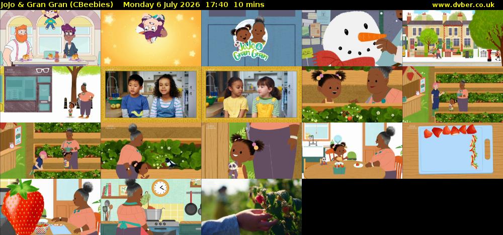 JoJo & Gran Gran (CBeebies) Monday 6 July 2026 17:40 - 17:50