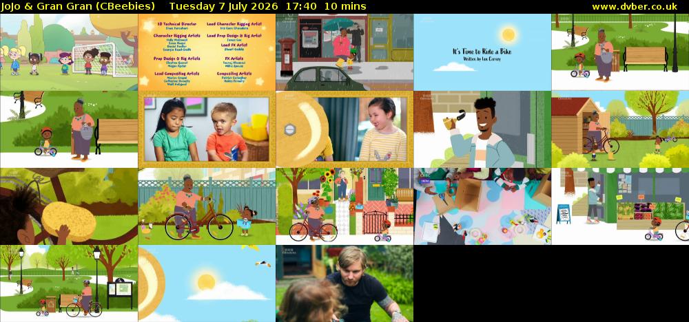 JoJo & Gran Gran (CBeebies) Tuesday 7 July 2026 17:40 - 17:50