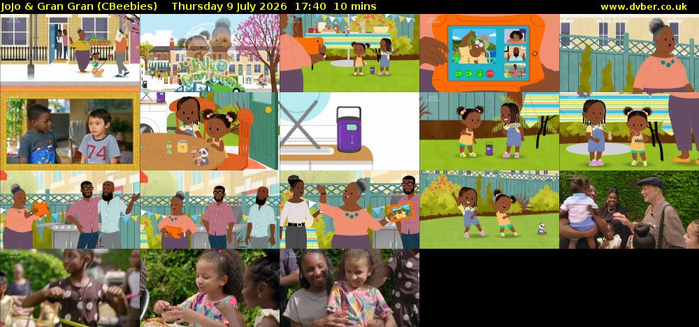 JoJo & Gran Gran (CBeebies) Thursday 9 July 2026 17:40 - 17:50